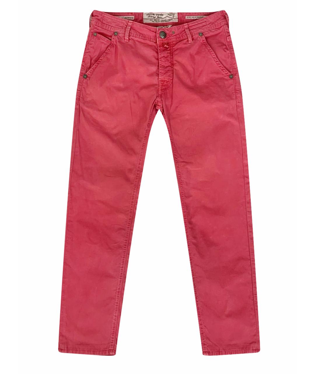 JACOB COHEN Розовые хлопковые повседневные брюки, фото 1