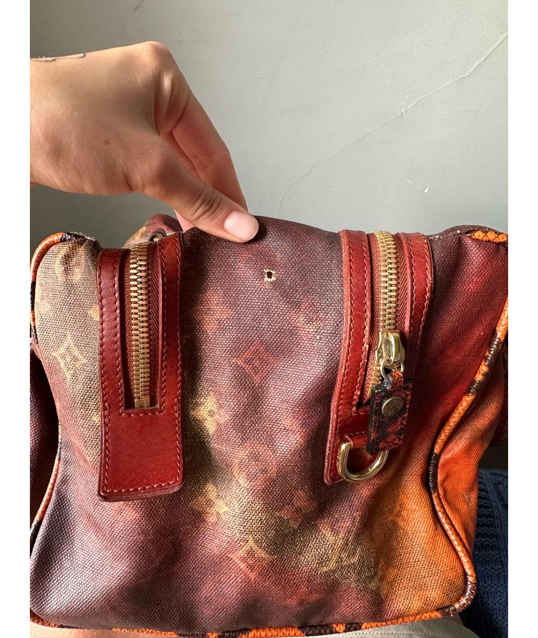 LOUIS VUITTON Бордовая сумка с короткими ручками, фото 7