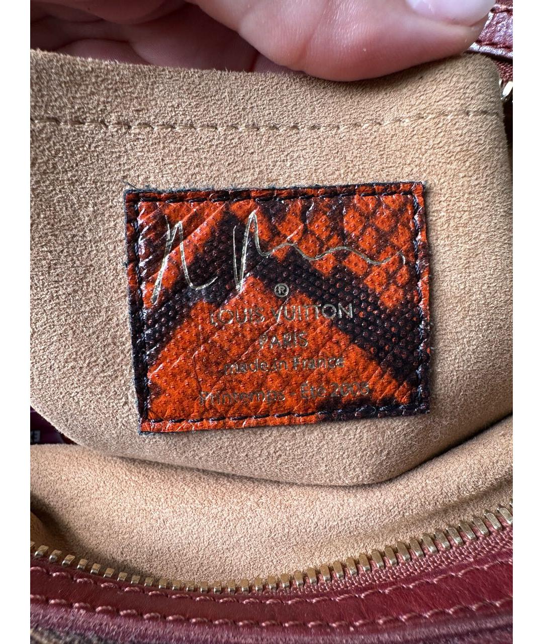LOUIS VUITTON Бордовая сумка с короткими ручками, фото 6