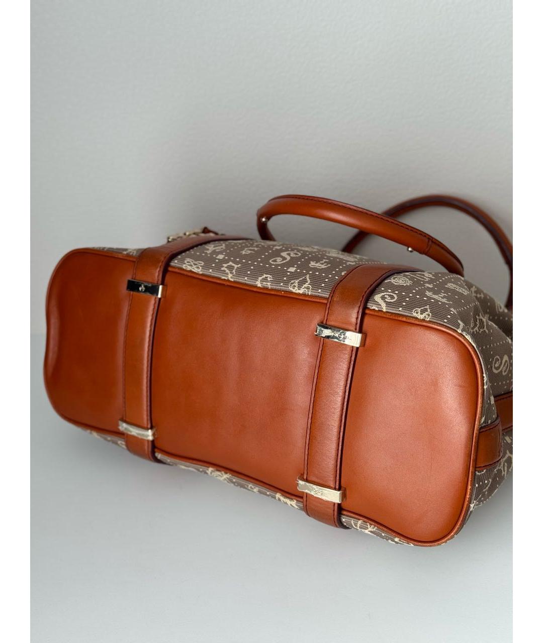 LANCEL Коричневая тканевая сумка тоут, фото 7