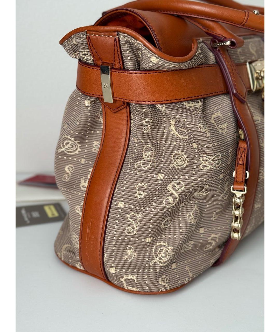 LANCEL Коричневая тканевая сумка тоут, фото 6