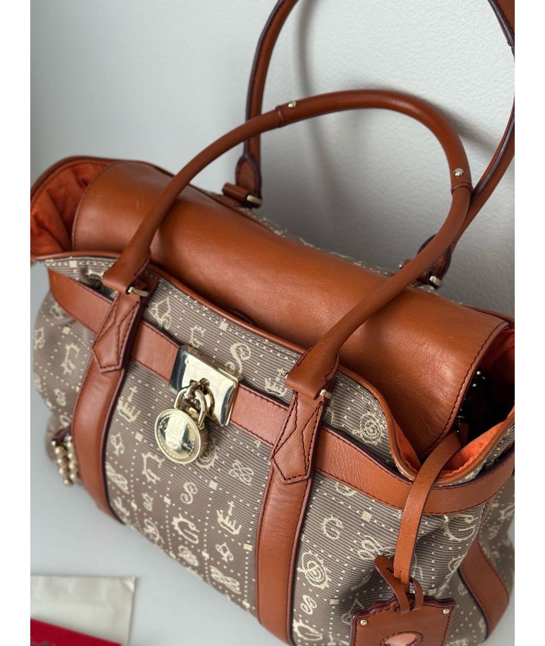 LANCEL Коричневая тканевая сумка тоут, фото 4