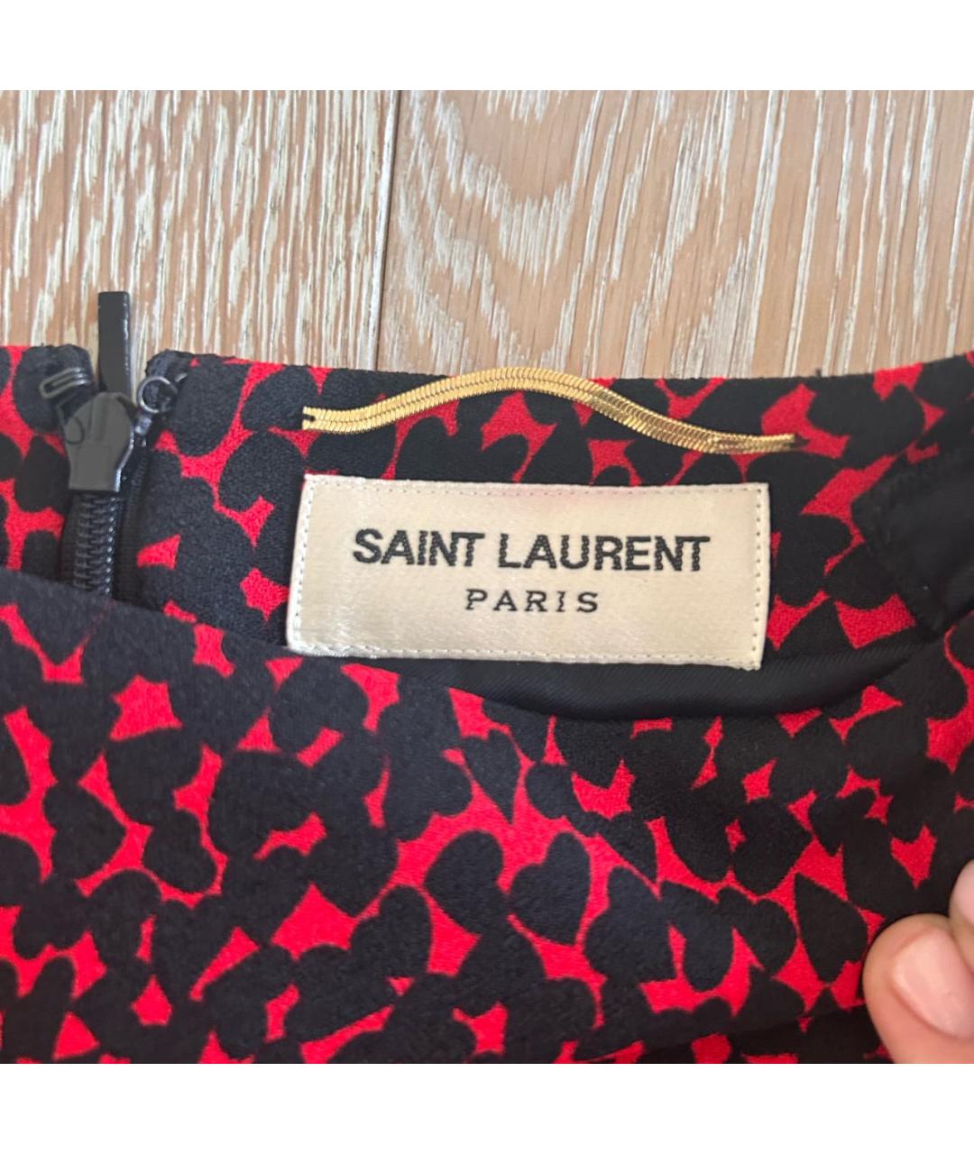 SAINT LAURENT Мульти вискозное коктейльное платье, фото 3