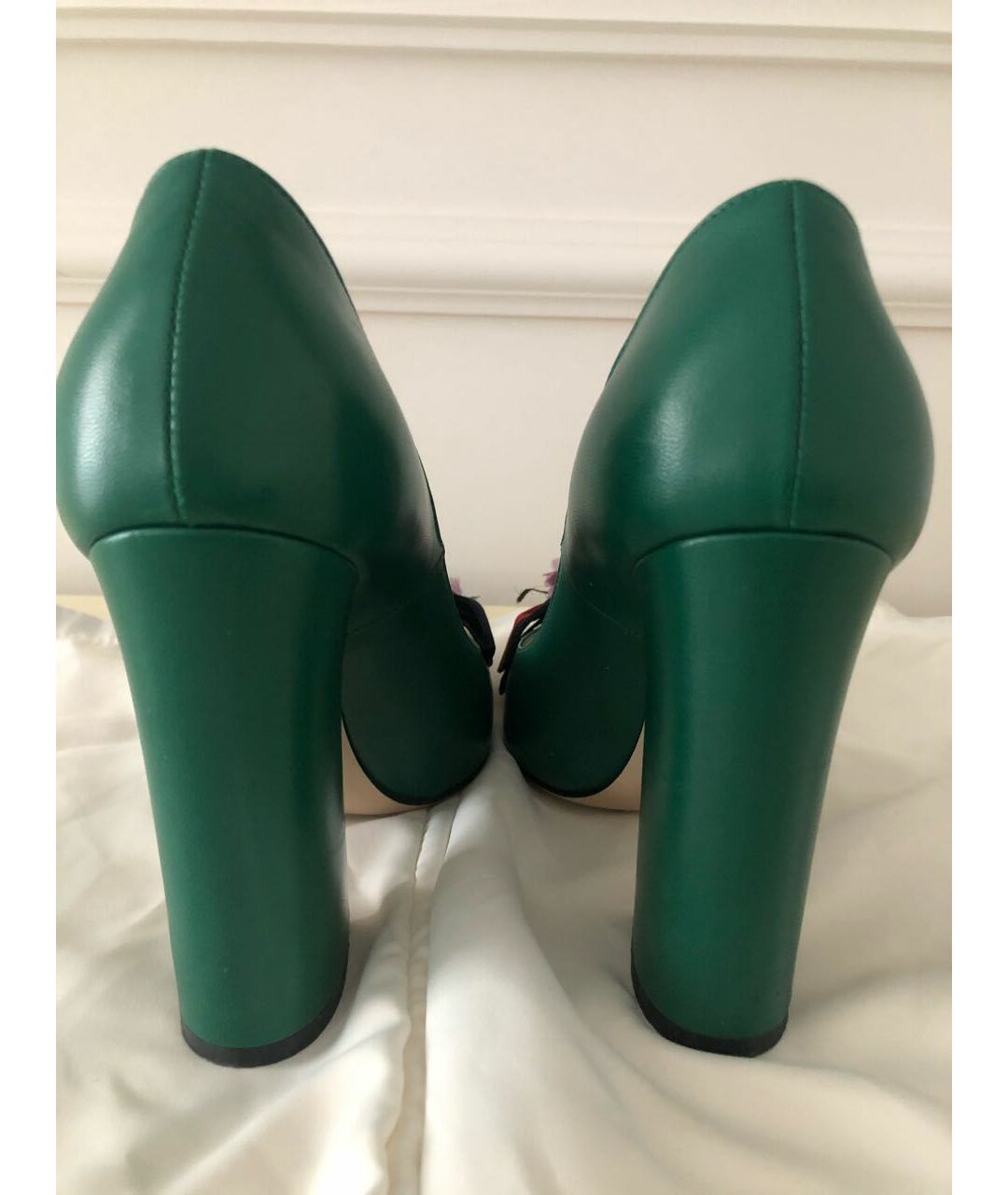 GUCCI Зеленые кожаные туфли, фото 4
