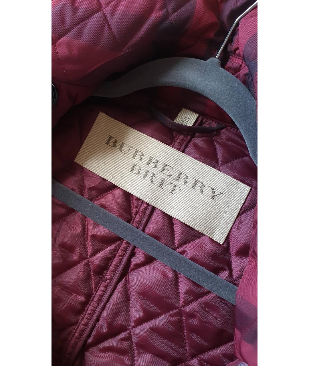 BURBERRY BRIT Бордовая полиэстеровая куртка, фото 3