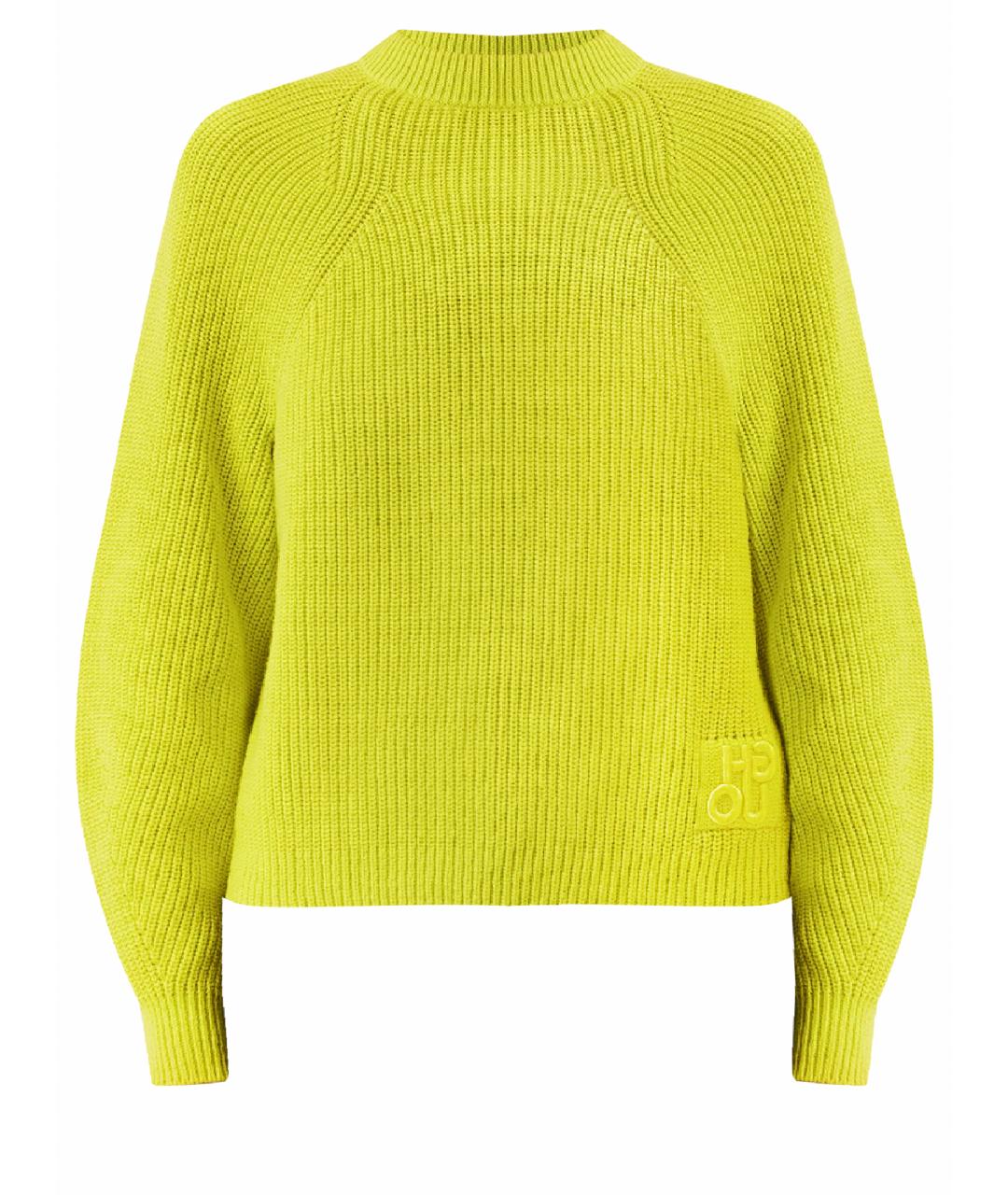 HUGO BOSS Желтый хлопковый джемпер / свитер, фото 1