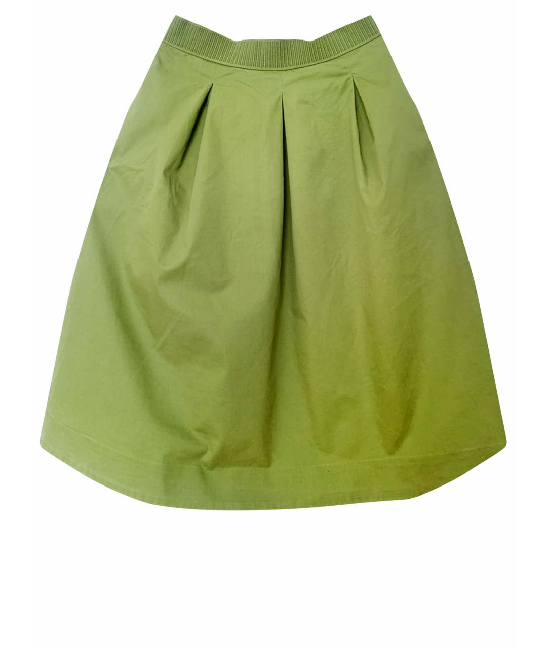 COS Зеленая хлопковая юбка миди, фото 1