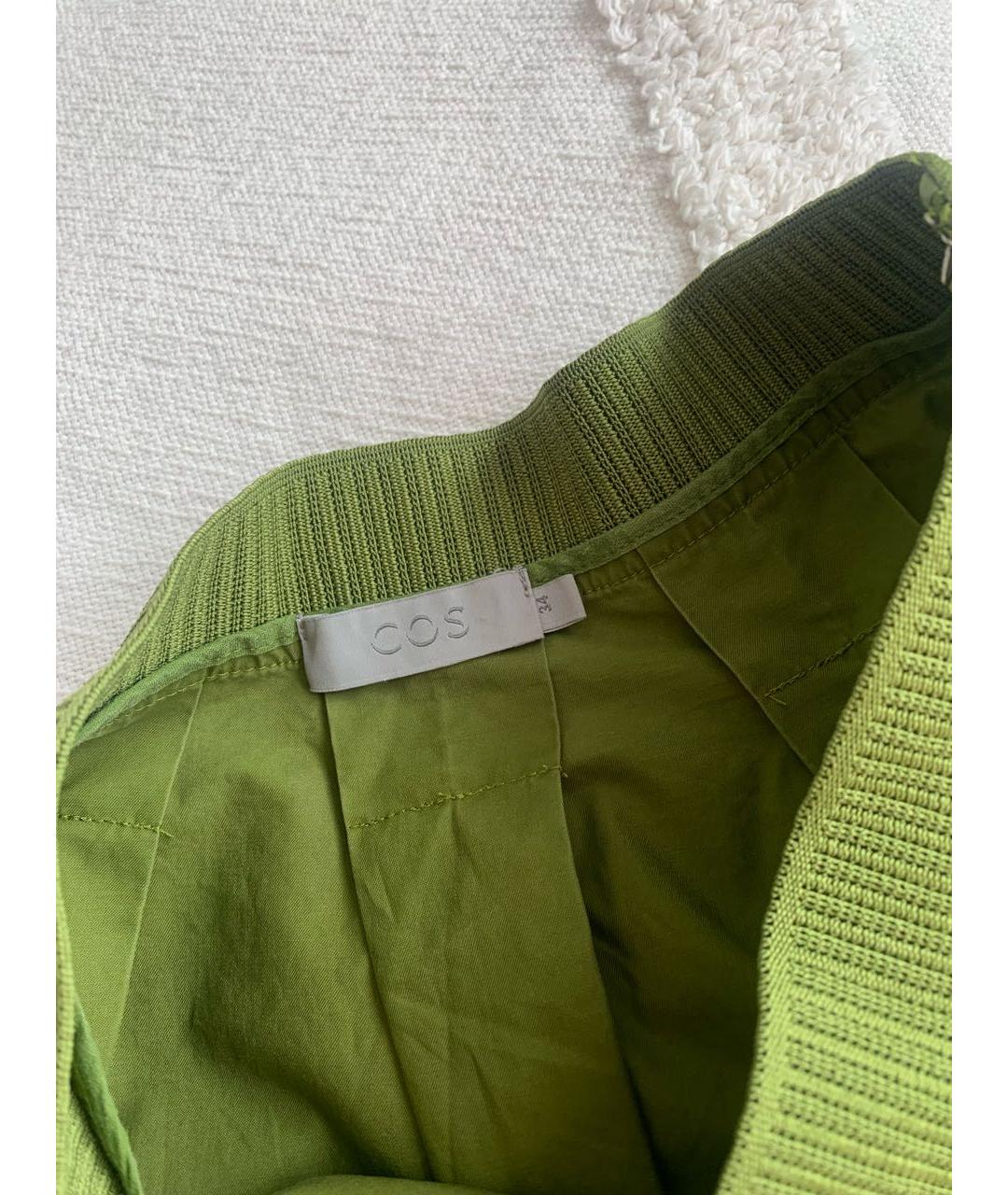COS Зеленая хлопковая юбка миди, фото 3