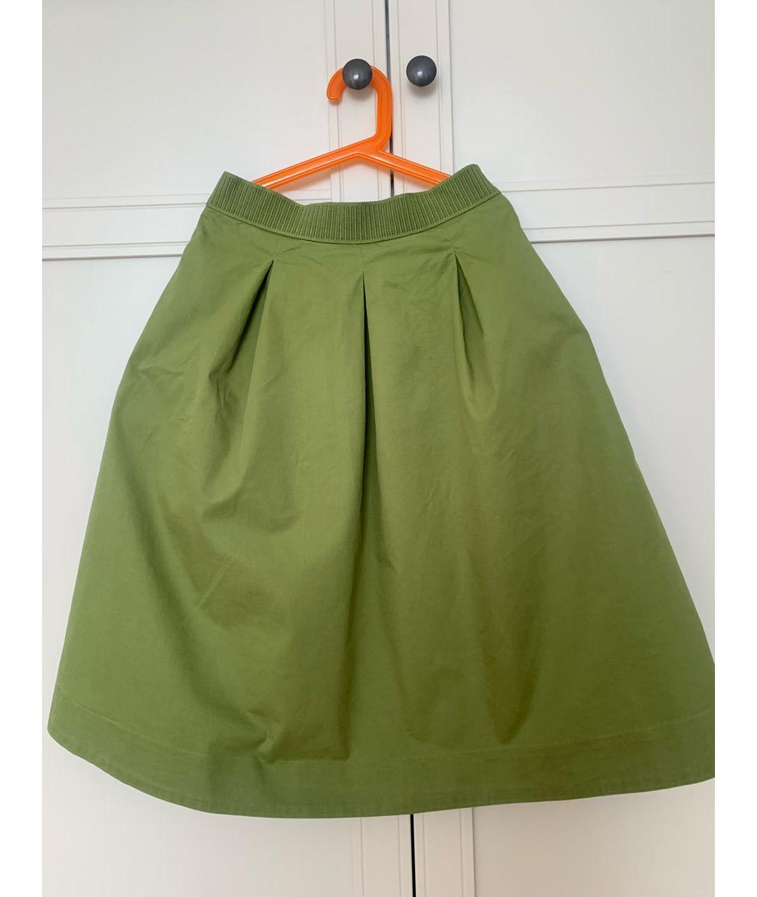 COS Зеленая хлопковая юбка миди, фото 8