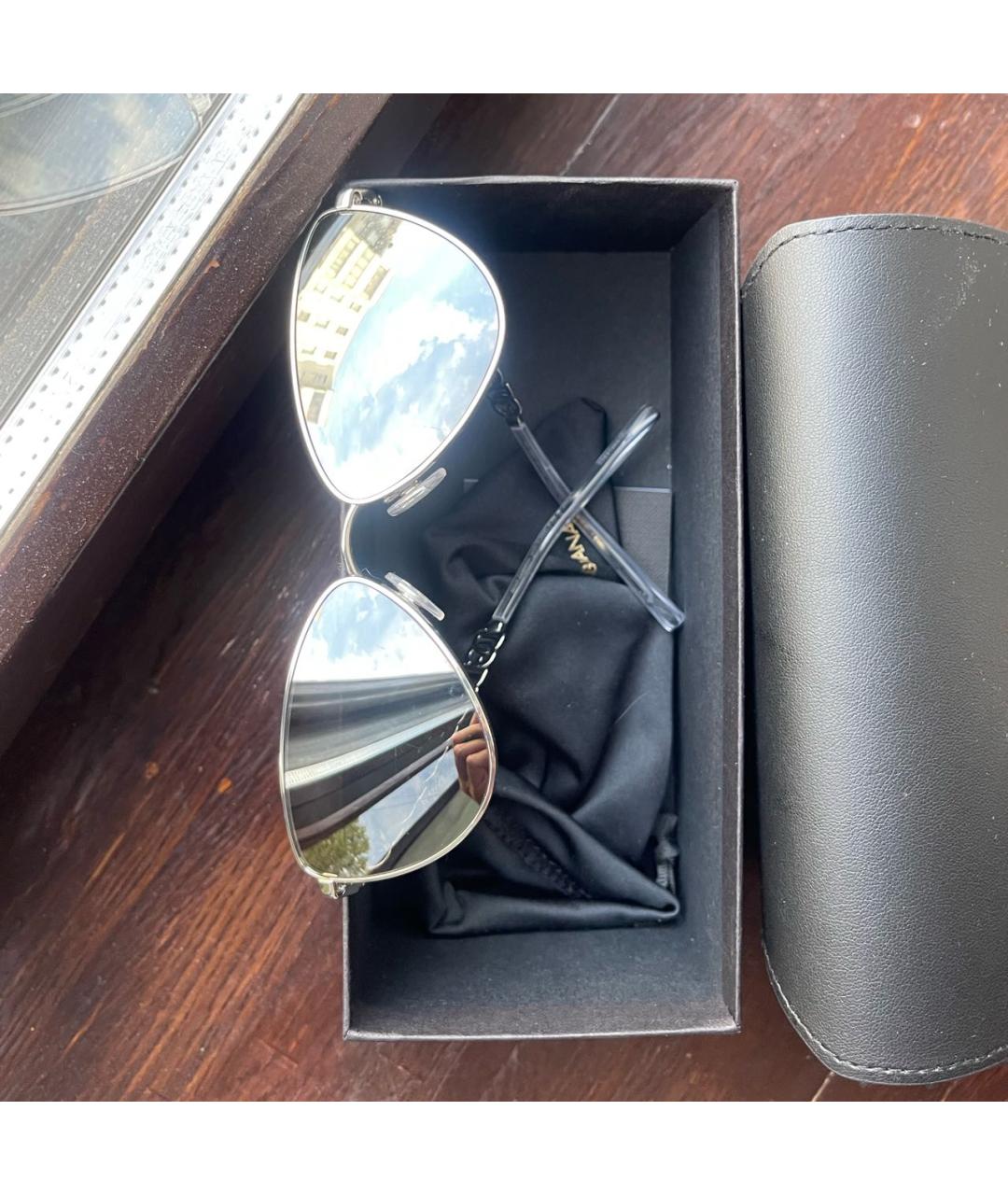 DOLCE&GABBANA Серебряные металлические солнцезащитные очки, фото 6