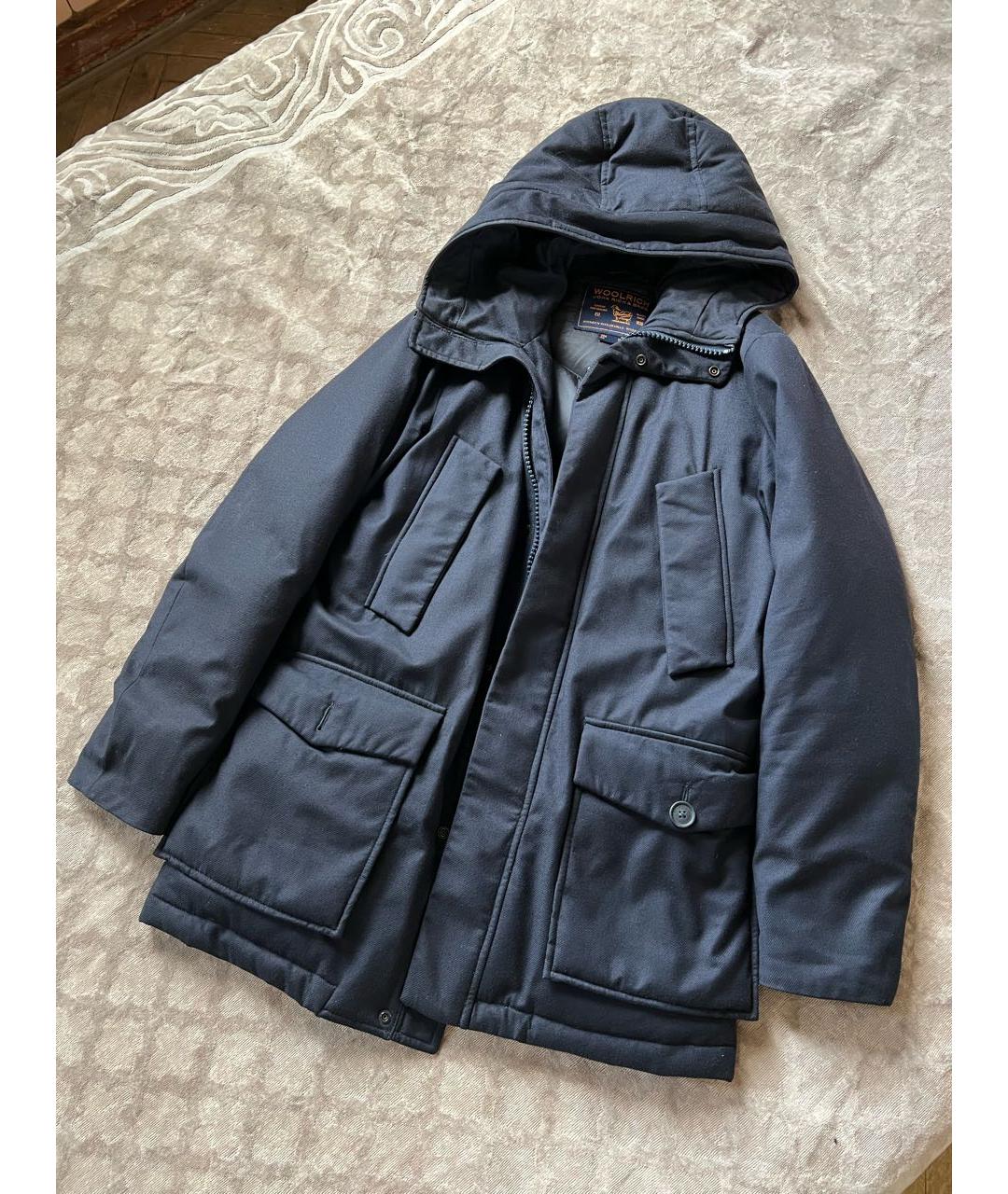 WOOLRICH Темно-синяя шерстяная парка, фото 8