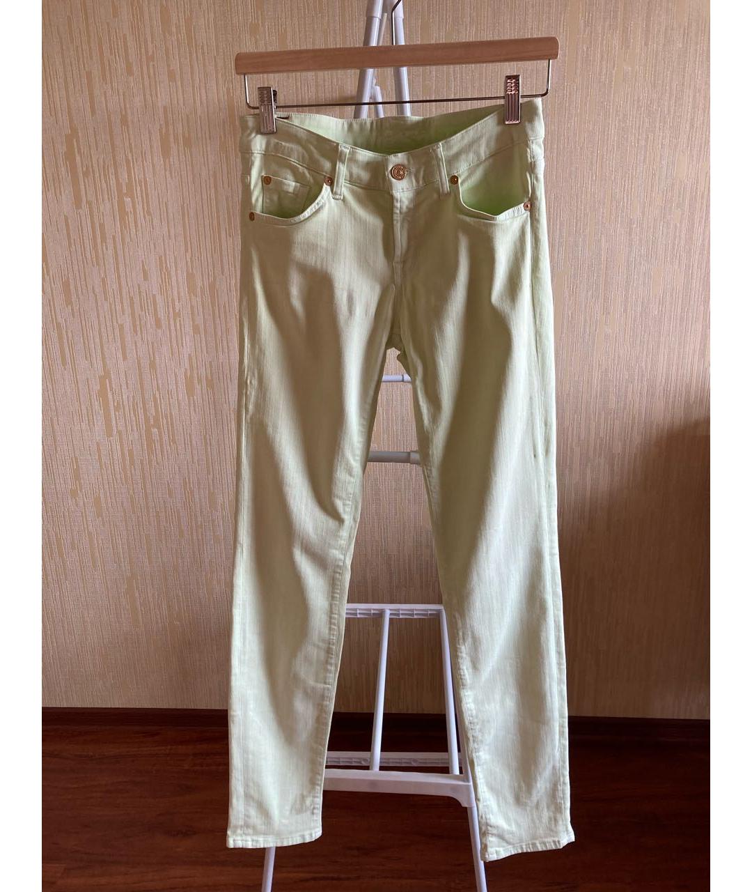 7 FOR ALL MANKIND Салатовые хлопко-полиэстеровые прямые джинсы, фото 7