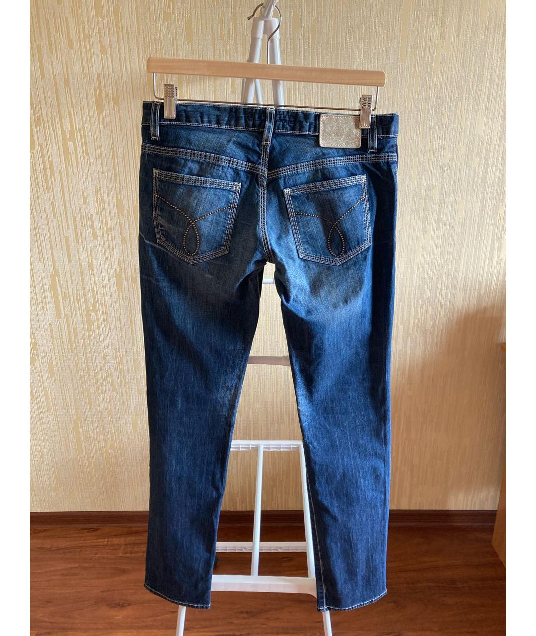 CALVIN KLEIN JEANS Синие хлопко-эластановые прямые джинсы, фото 2
