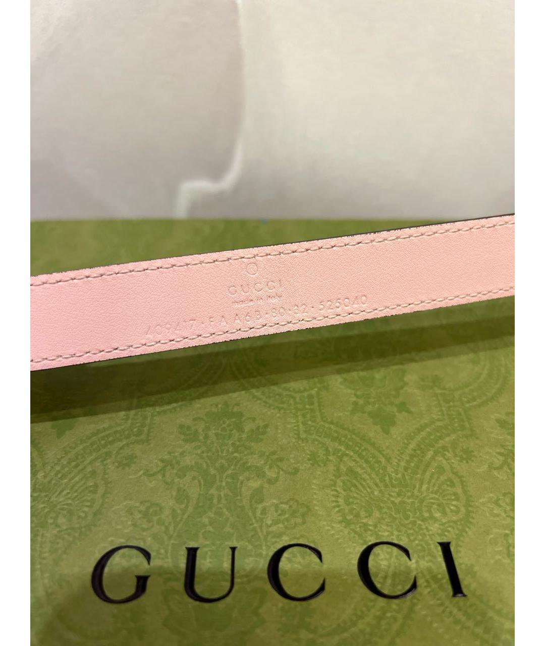 GUCCI Серый кожаный ремень, фото 3