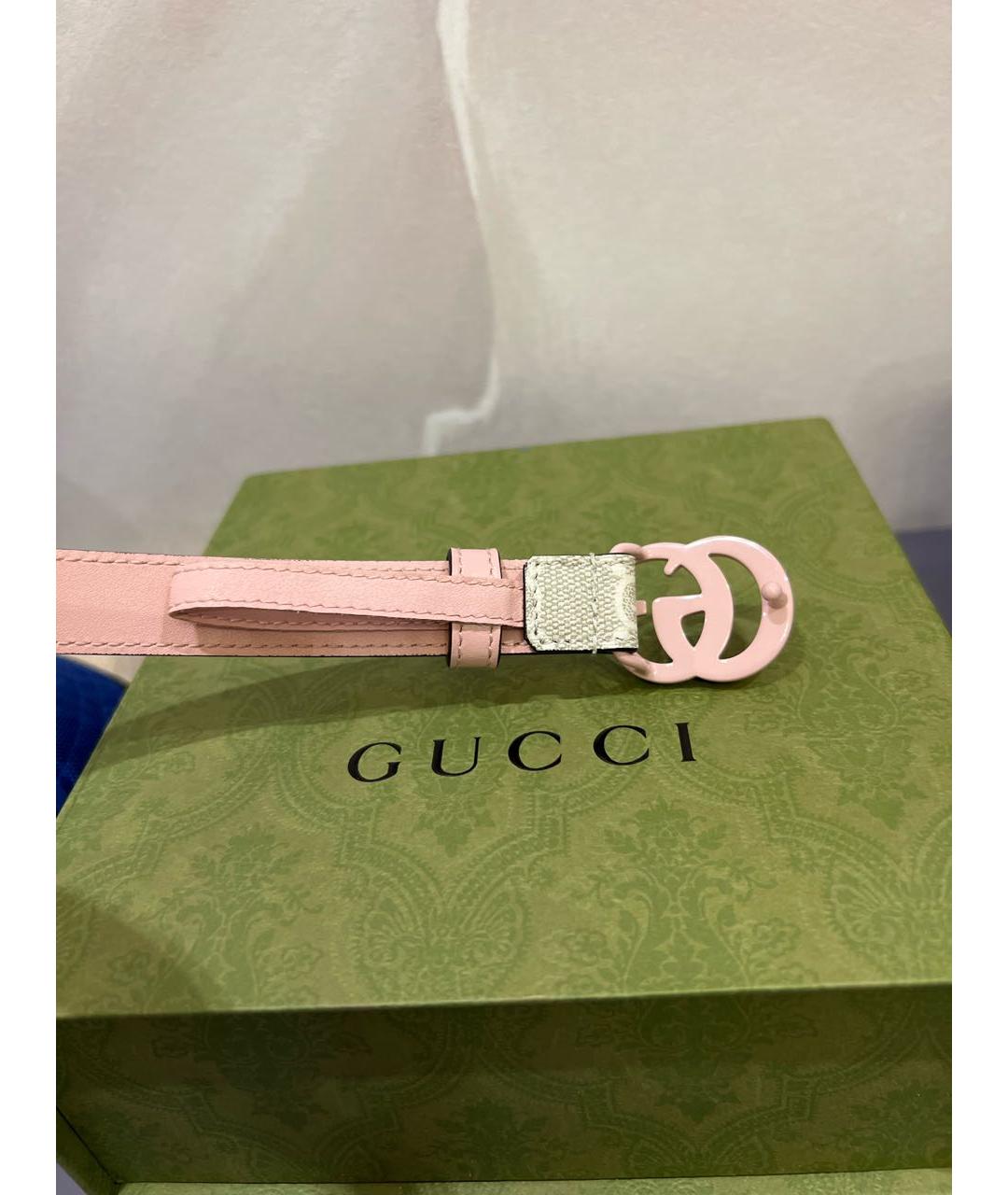 GUCCI Серый кожаный ремень, фото 2
