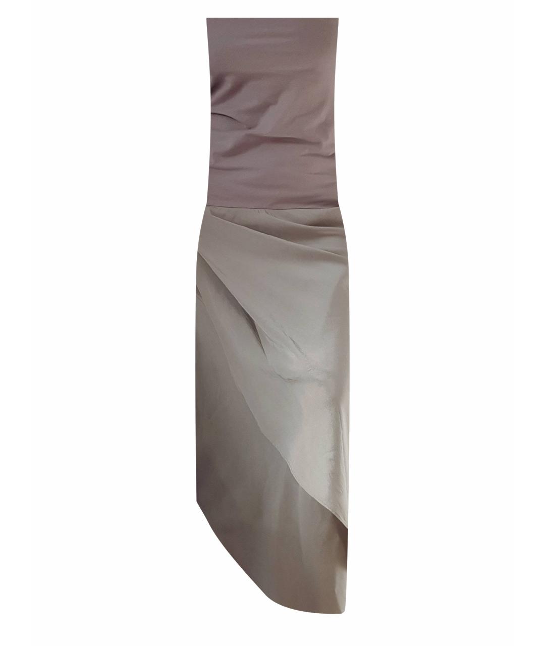 BRUNELLO CUCINELLI Бежевое шелковое платье, фото 1