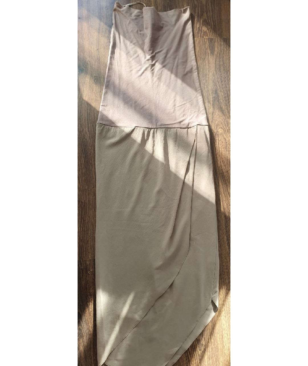 BRUNELLO CUCINELLI Бежевое шелковое платье, фото 4