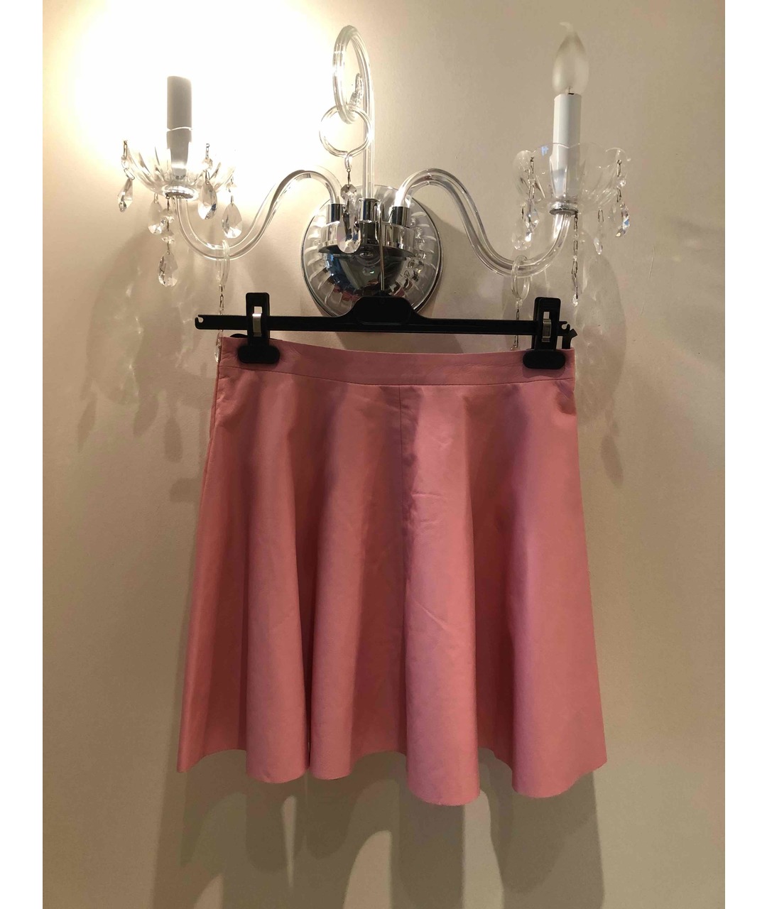 DROME Розовая кожаная юбка мини, фото 4