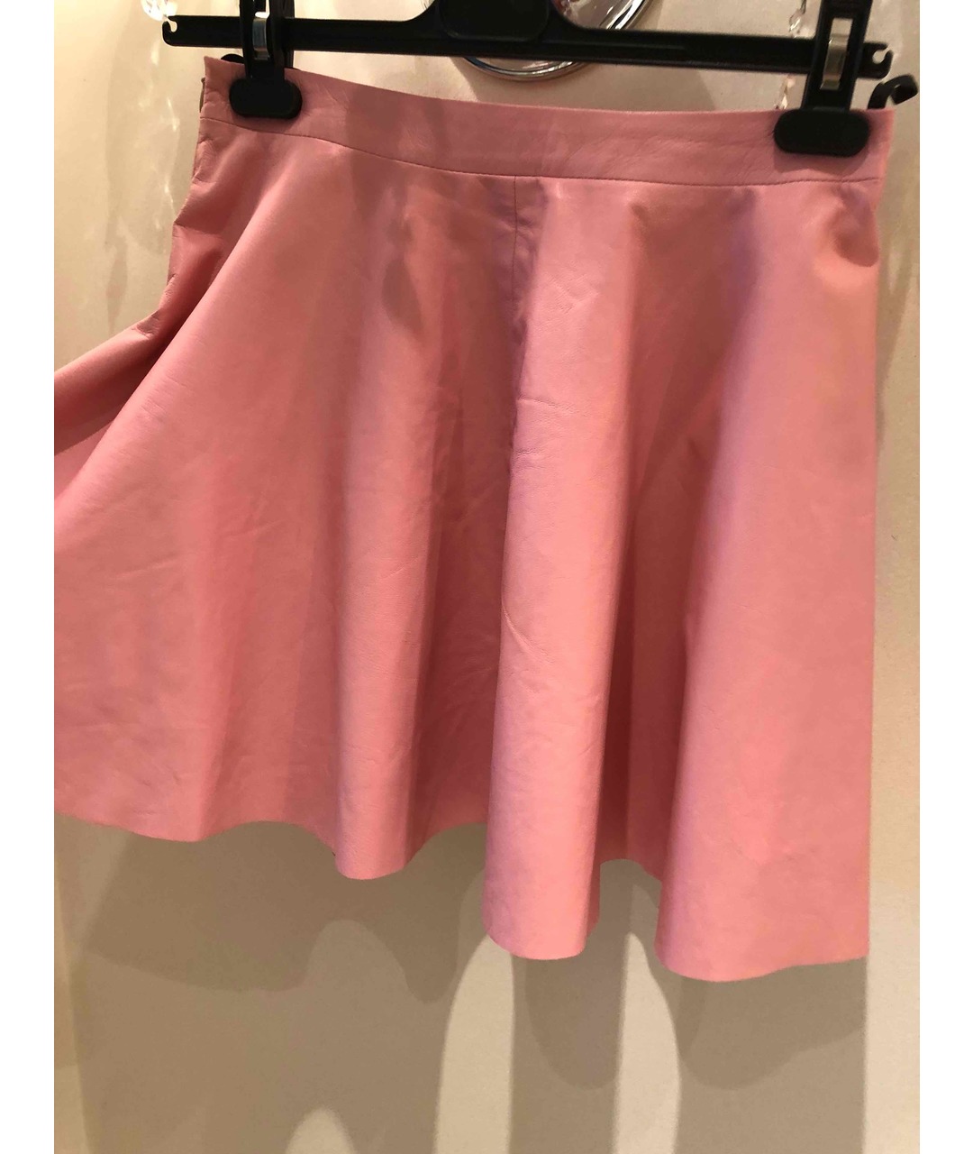 DROME Розовая кожаная юбка мини, фото 2