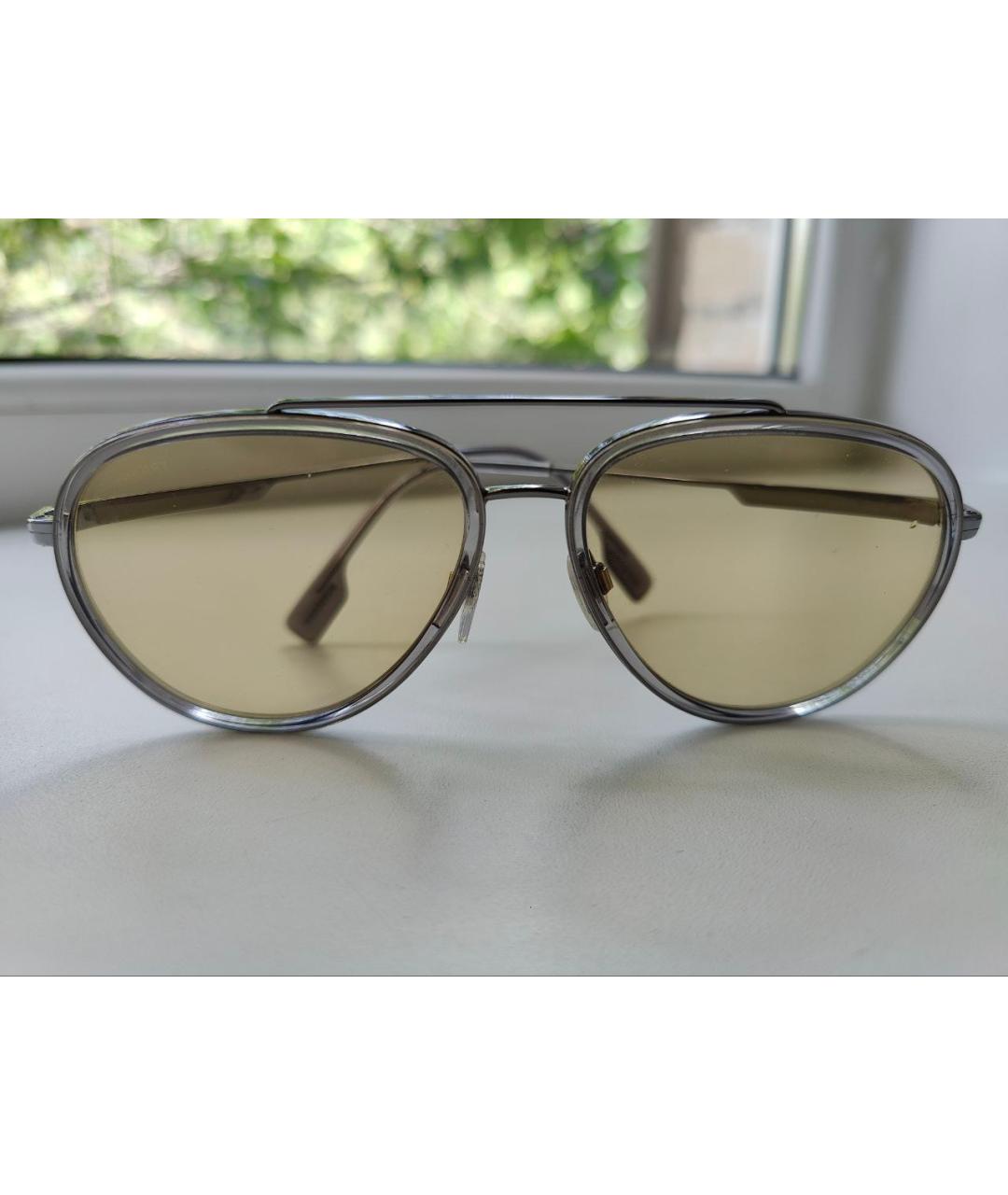 BURBERRY Бежевые металлические солнцезащитные очки, фото 2