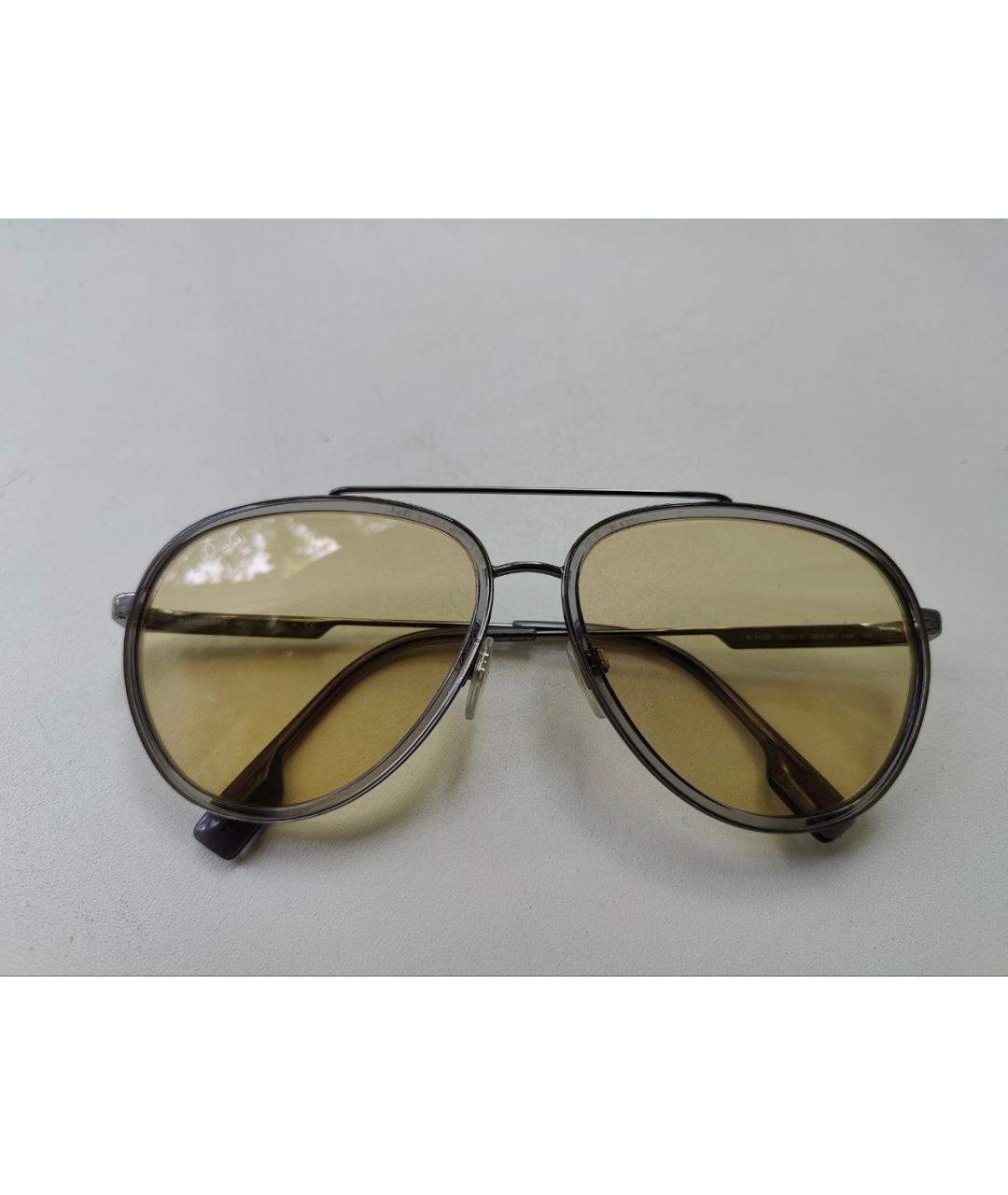 BURBERRY Бежевые металлические солнцезащитные очки, фото 6