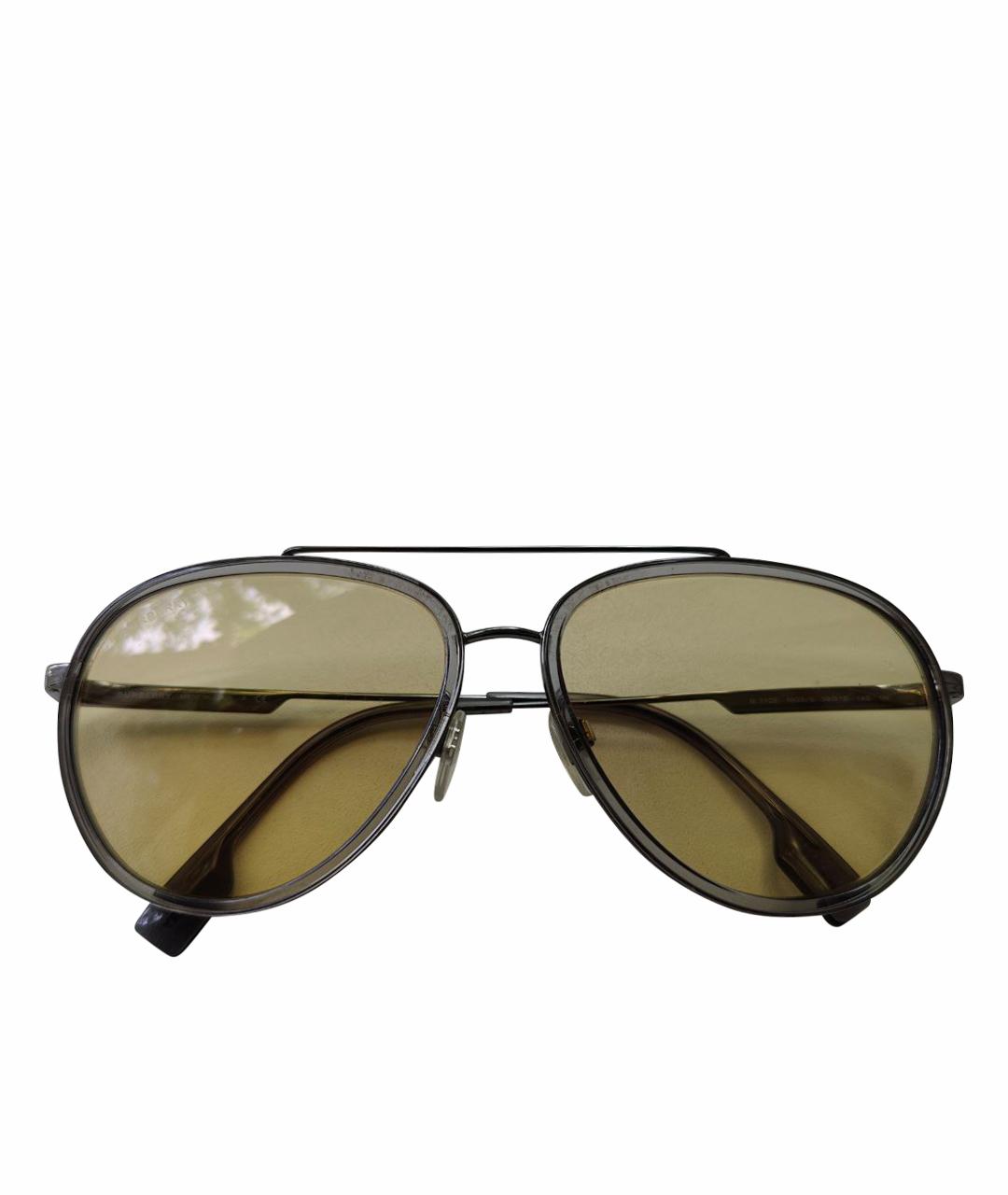 BURBERRY Бежевые металлические солнцезащитные очки, фото 1