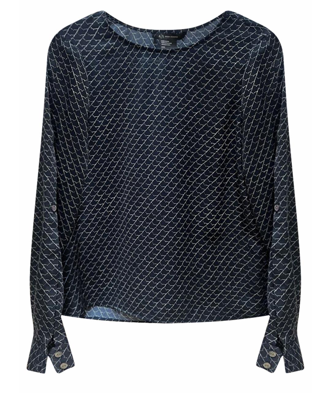 ARMANI EXCHANGE Темно-синяя полиэстеровая блузы, фото 1