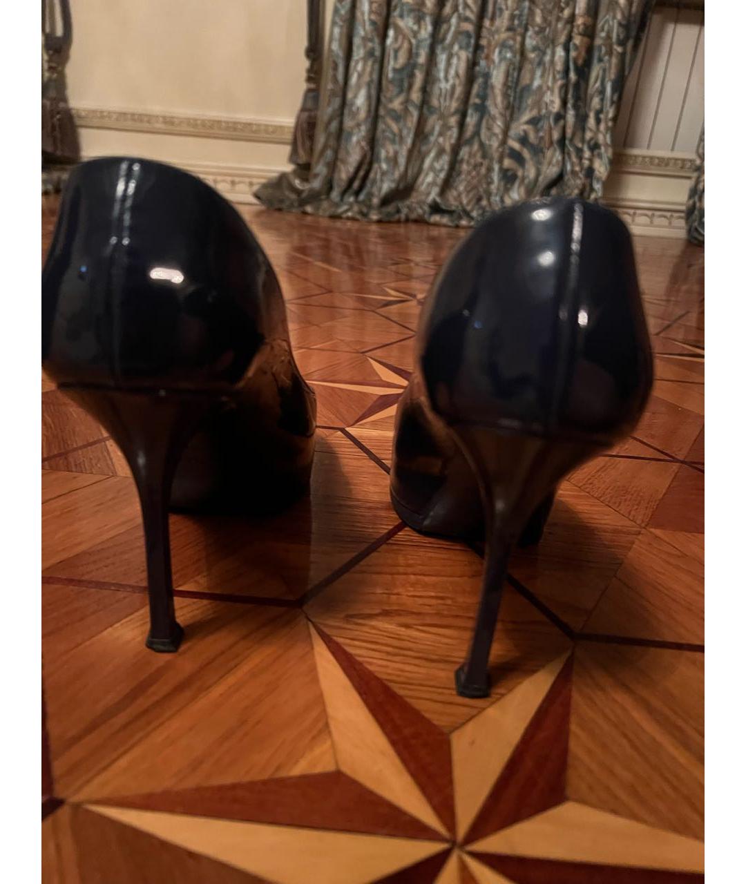 SAINT LAURENT Синие туфли из лакированной кожи, фото 4
