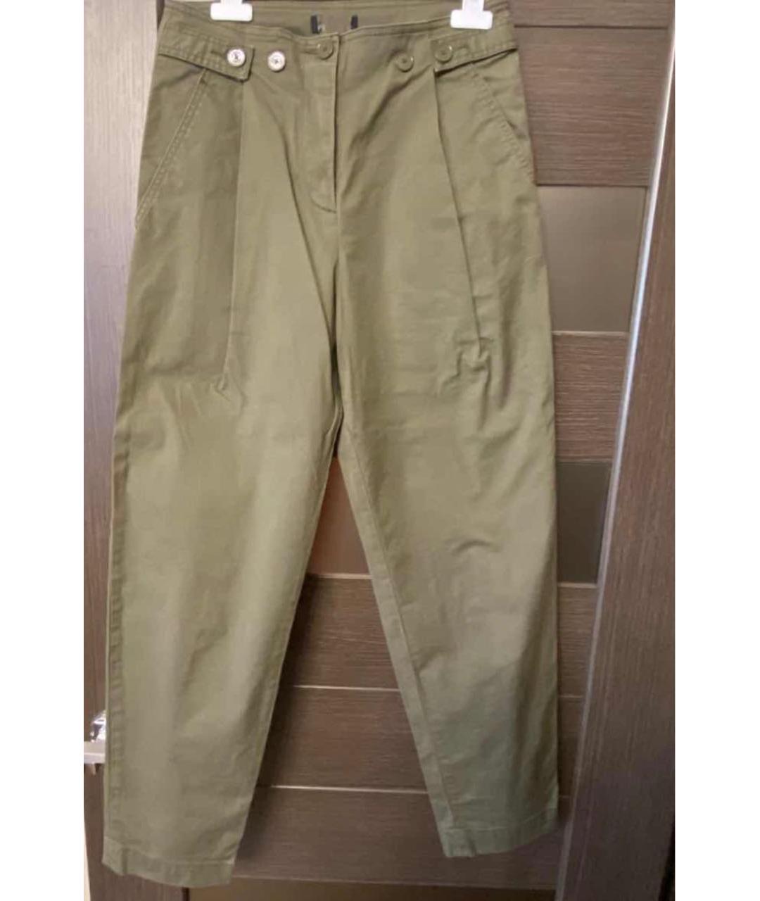 MAX&CO Хаки хлопко-эластановые брюки широкие, фото 4