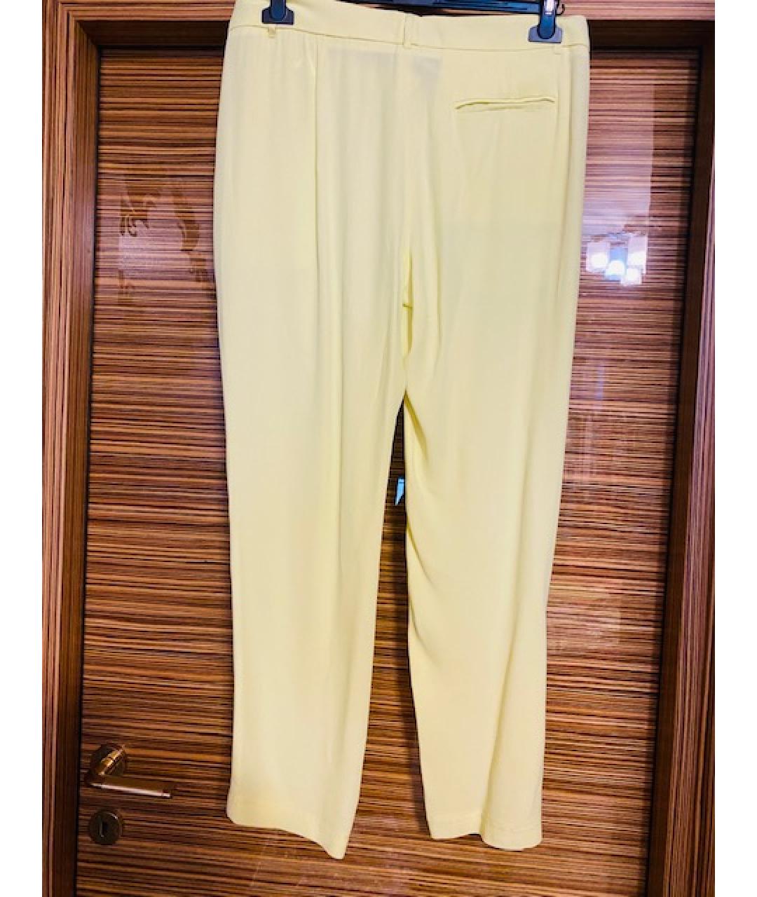 I'M ISOLA MARRAS Желтые вискозные прямые брюки, фото 4
