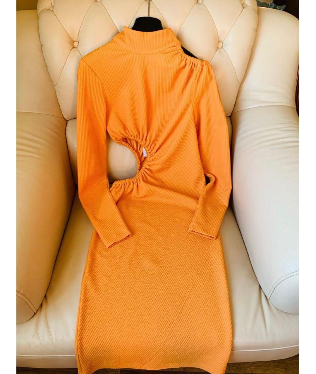 ROTATE Оранжевое полиэстеровое коктейльное платье, фото 2