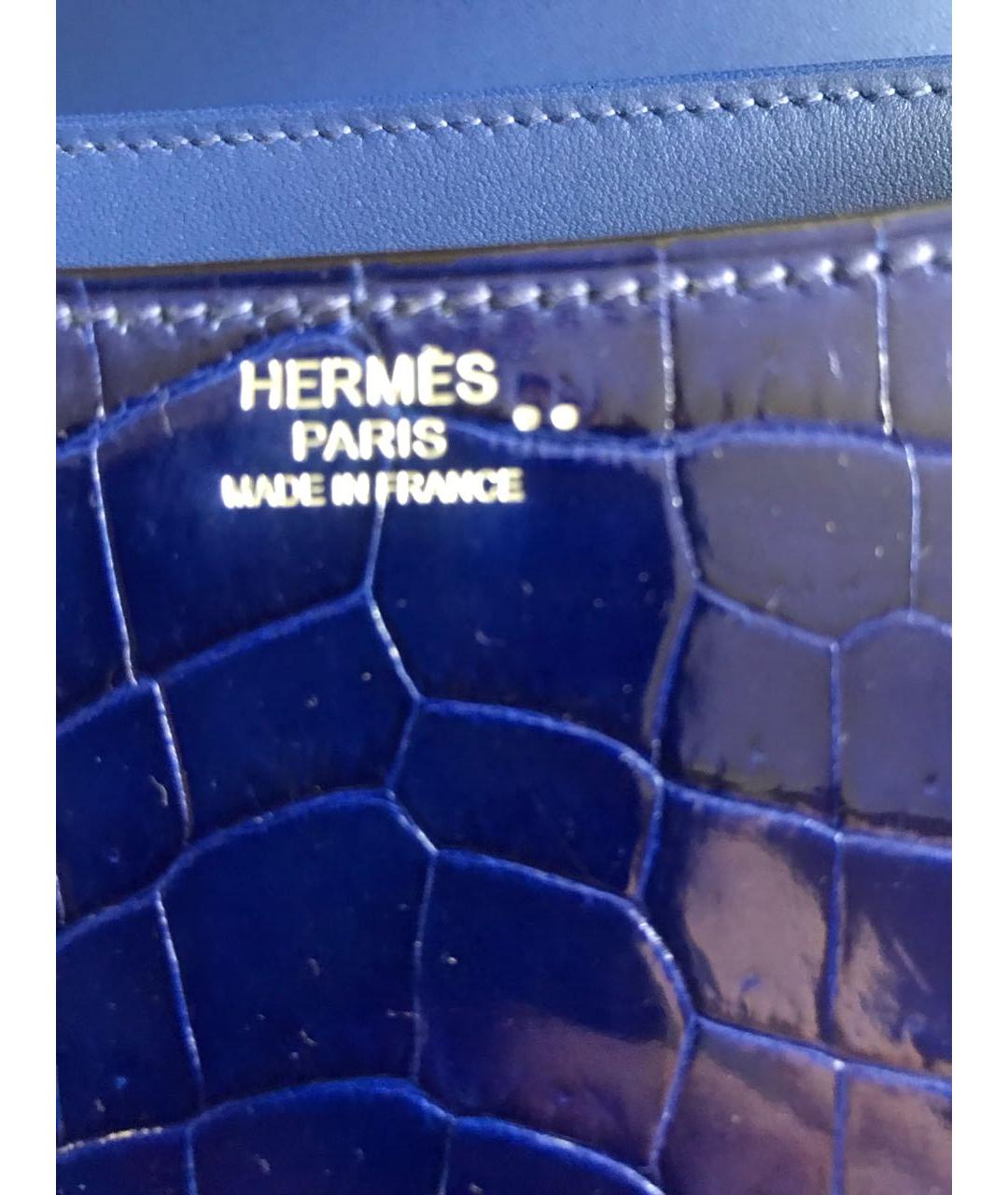 HERMES PRE-OWNED Синяя сумка через плечо из экзотической кожи, фото 6