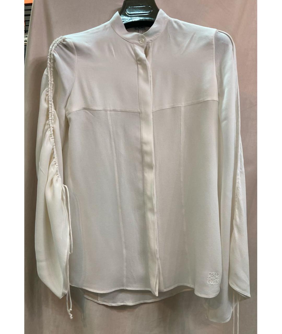 LOEWE Белая шелковая блузы, фото 9