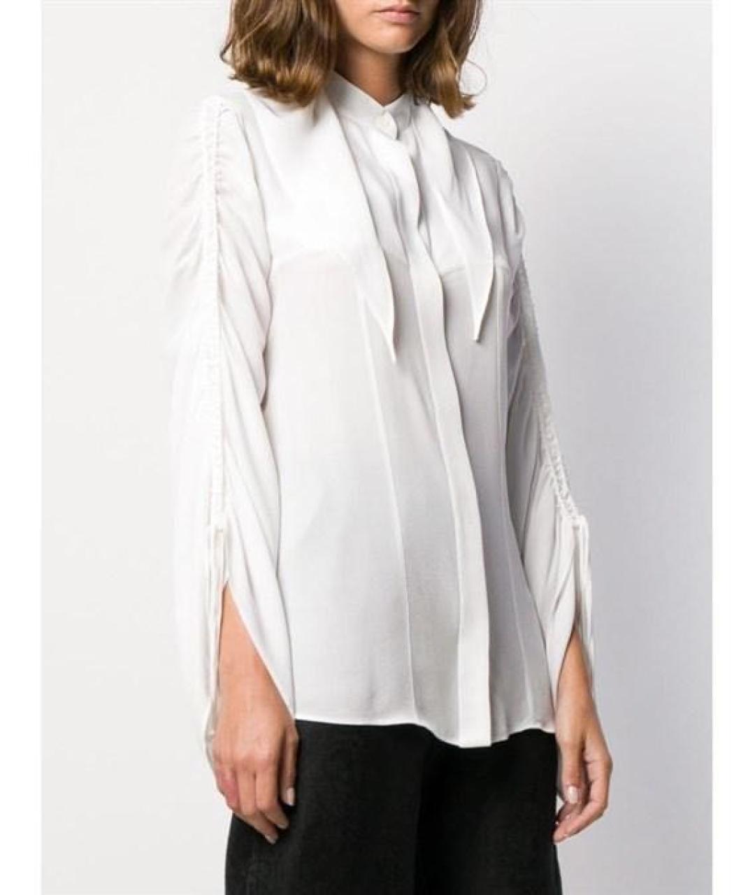 LOEWE Белая шелковая блузы, фото 6