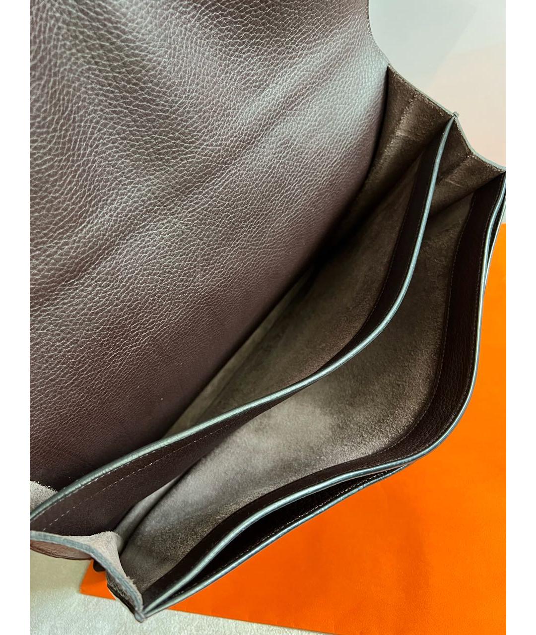 HERMES PRE-OWNED Коричневый кожаный портфель, фото 4