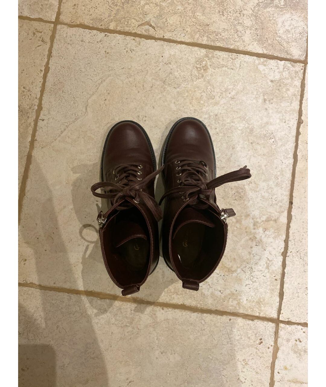 SERGIO ROSSI Бордовые кожаные ботинки, фото 3