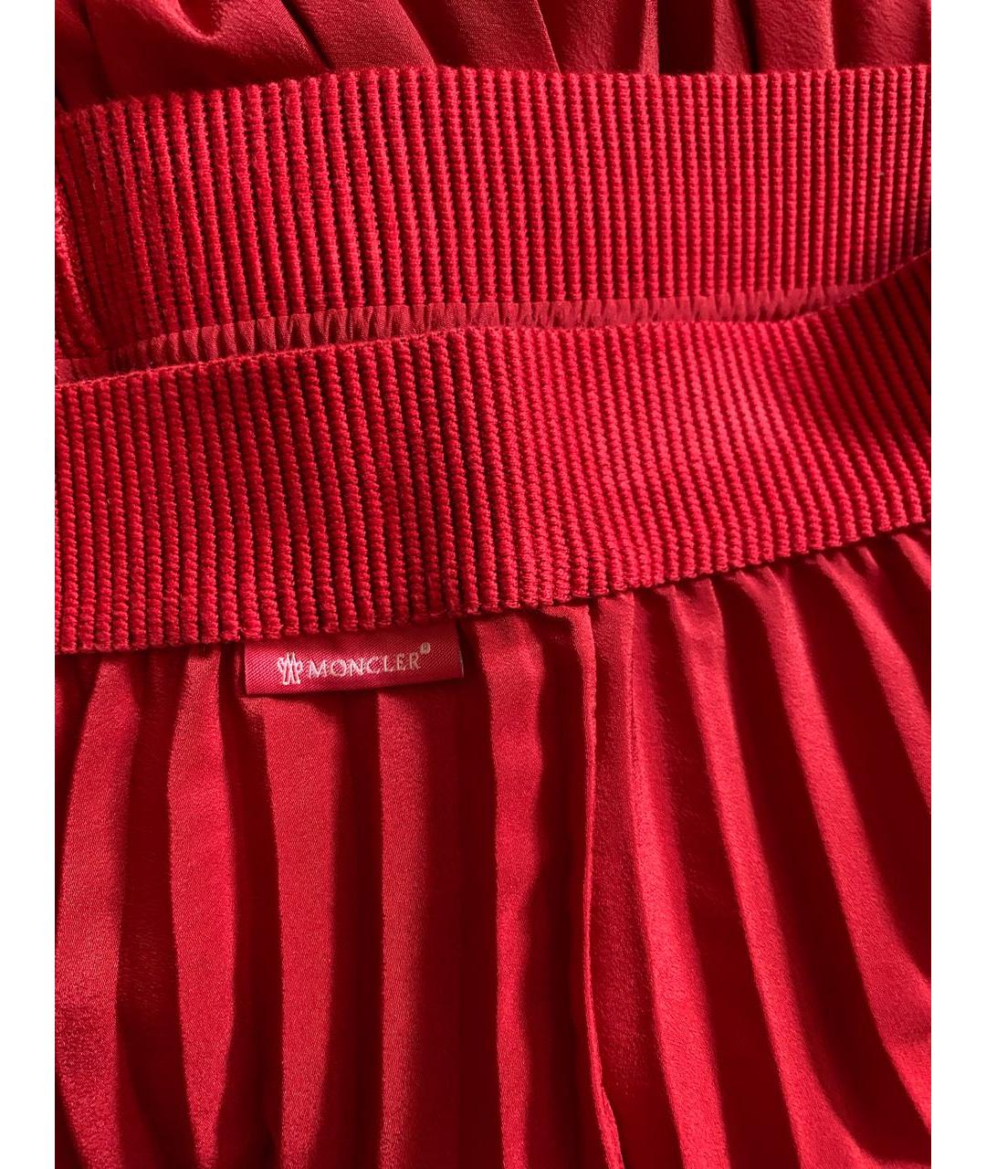 MONCLER Красная полиэстеровая юбка миди, фото 3
