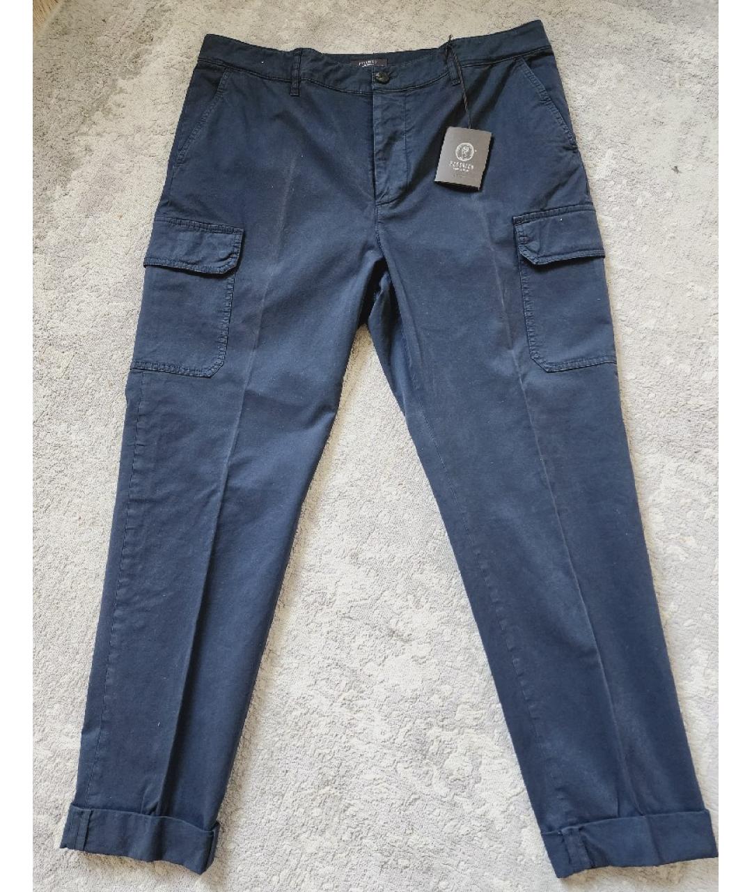 PESERICO Синие хлопковые повседневные брюки, фото 10