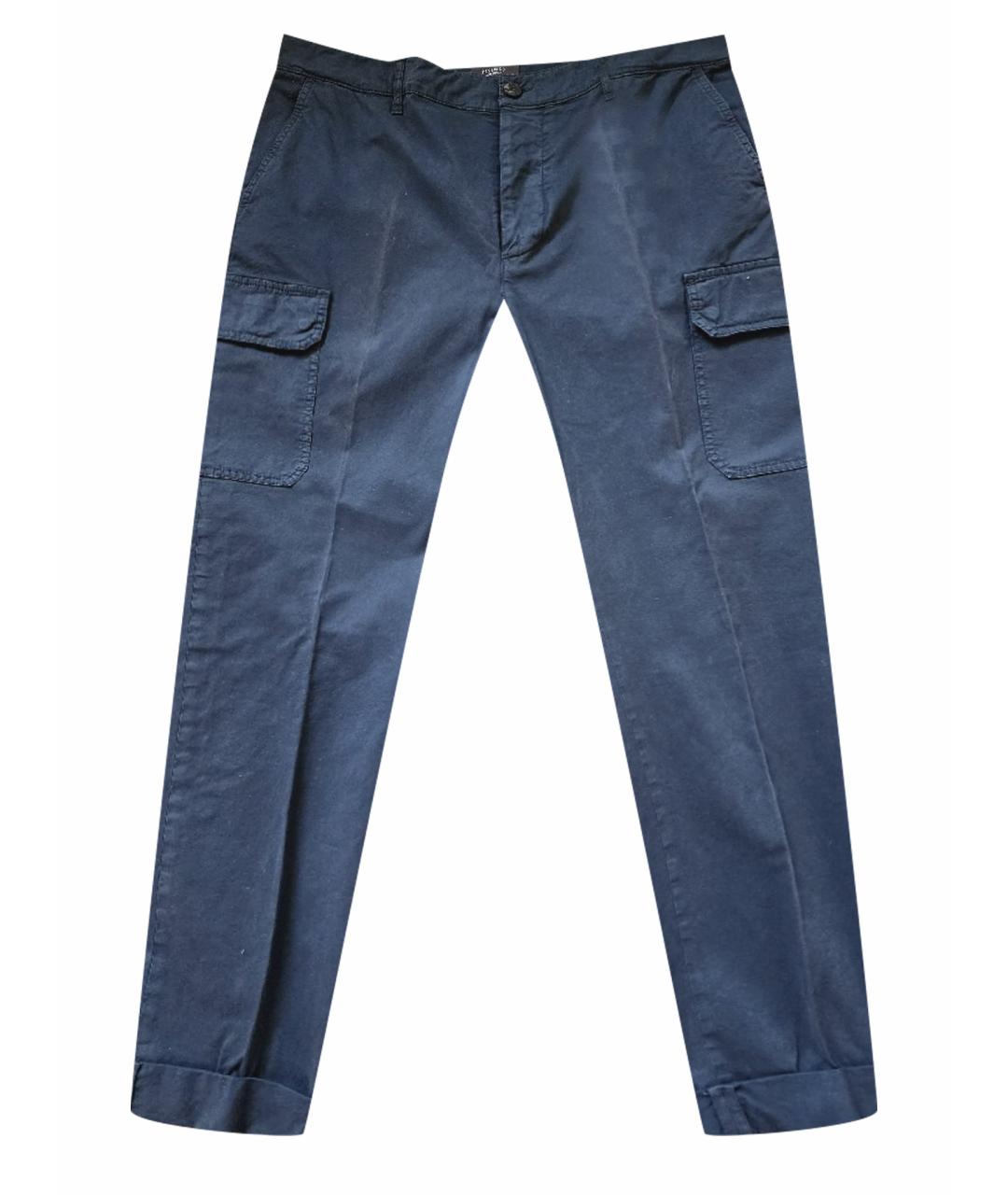 PESERICO Синие хлопковые повседневные брюки, фото 1