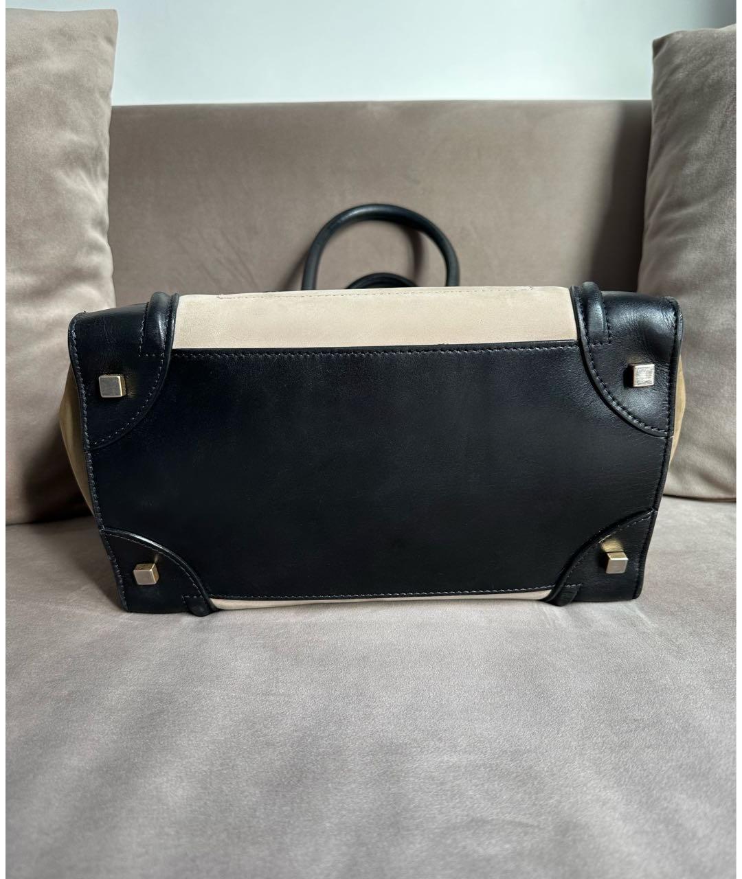 CELINE PRE-OWNED Бежевая кожаная сумка тоут, фото 6