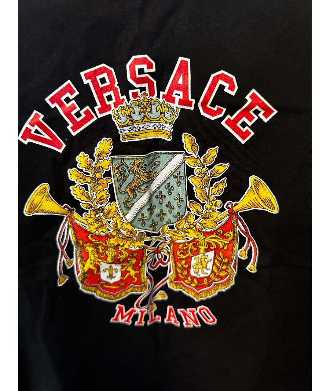 VERSACE Черная хлопковая детская футболка, фото 4