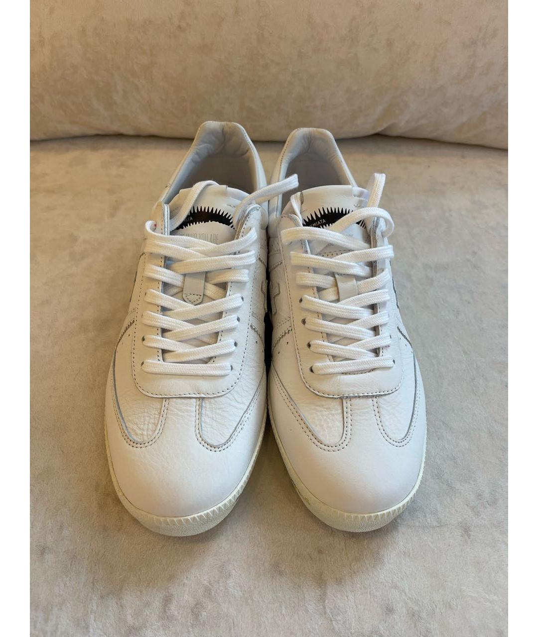 PREMIATA Белые кожаные низкие кроссовки / кеды, фото 2