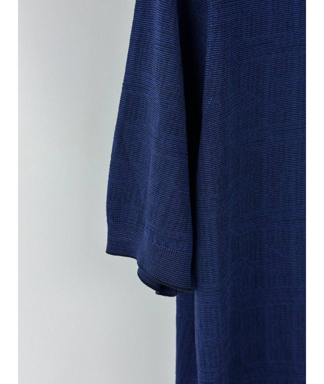 ZILLI Темно-синее поло с коротким рукавом, фото 7