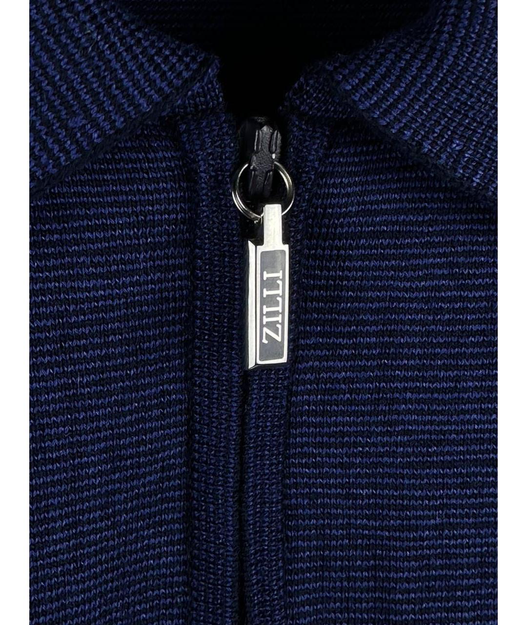 ZILLI Темно-синее поло с коротким рукавом, фото 5