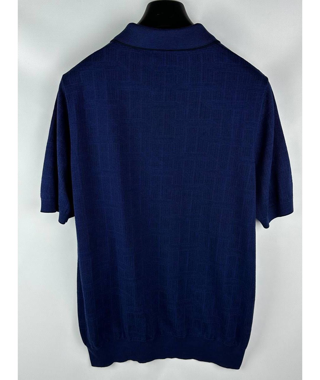 ZILLI Темно-синее поло с коротким рукавом, фото 2