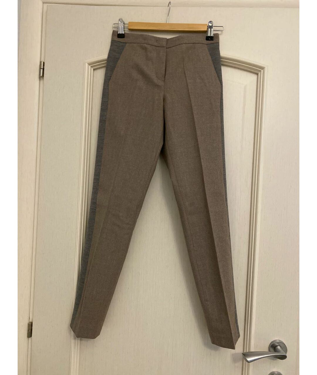 FABIANA FILIPPI Коричневые шерстяные прямые брюки, фото 5