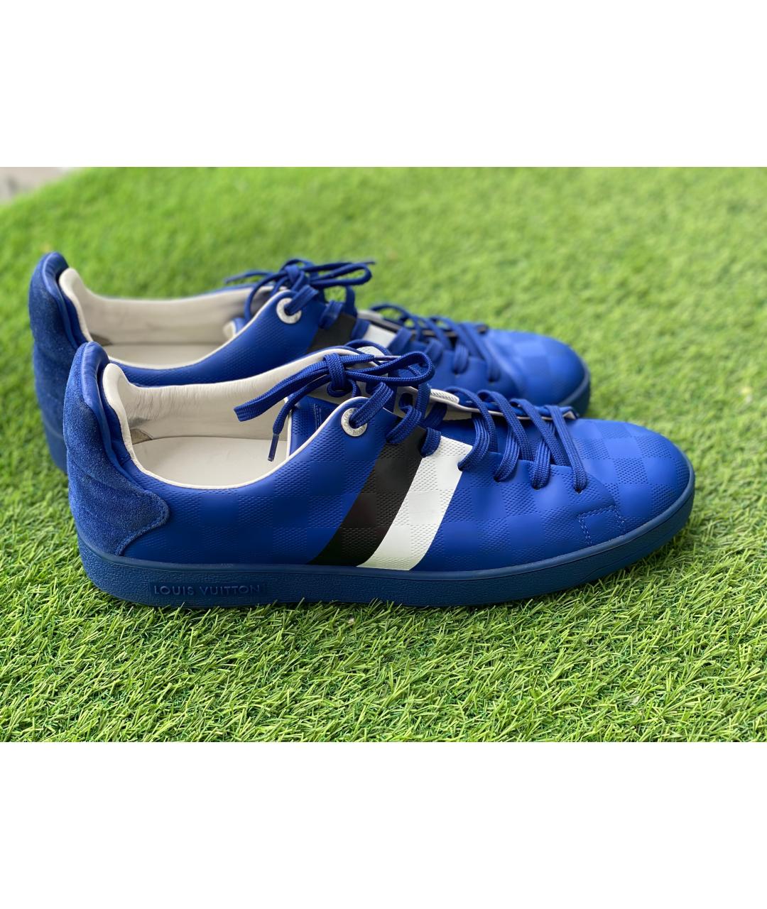 LOUIS VUITTON PRE-OWNED Синие кожаные низкие кроссовки / кеды, фото 6