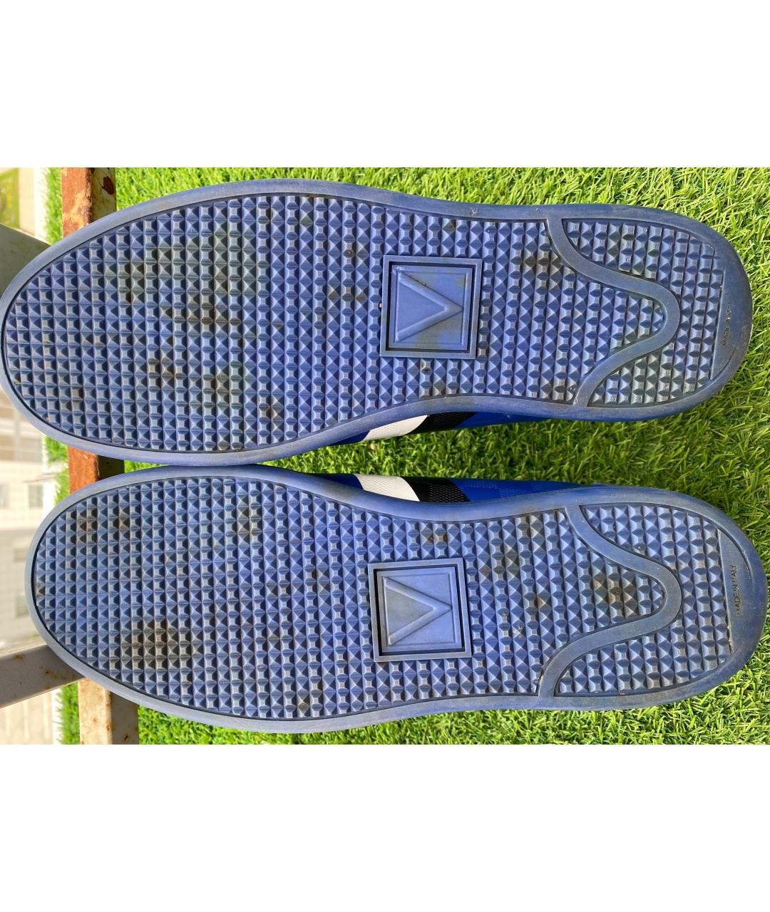 LOUIS VUITTON PRE-OWNED Синие кожаные низкие кроссовки / кеды, фото 5