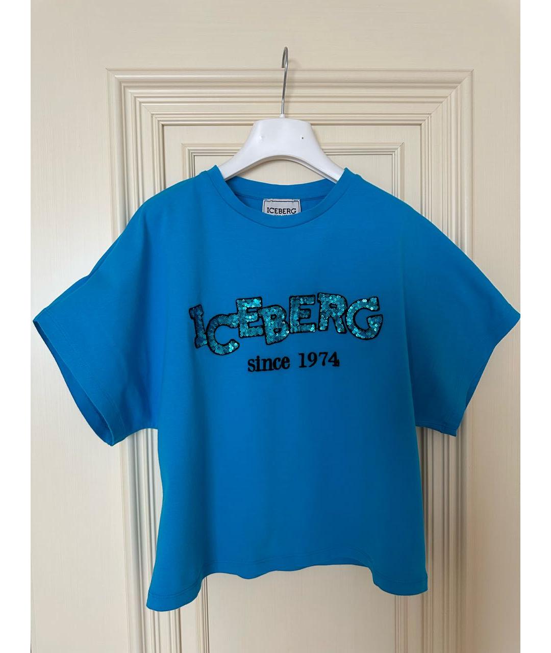 ICEBERG Голубой хлопковый детская футболка / топ, фото 4