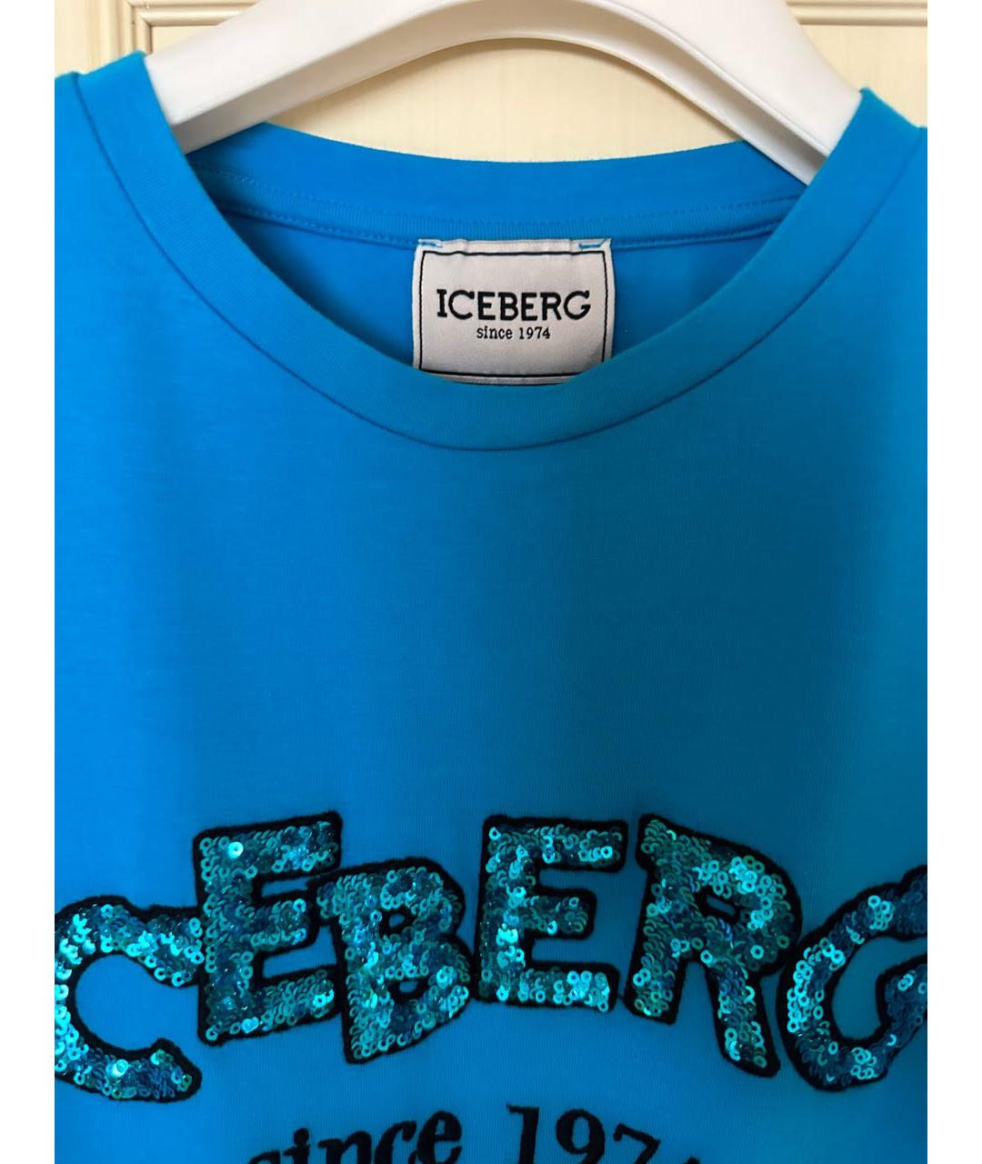 ICEBERG Голубой хлопковый детская футболка / топ, фото 3